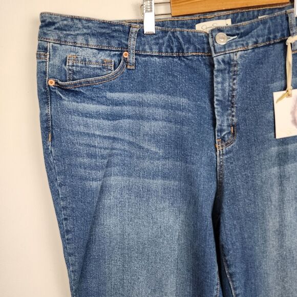 Jessica Simpson Cropped Jeans Blue Denim Slim Straight High Rise Plus Size 20W - Picture 13 of 16